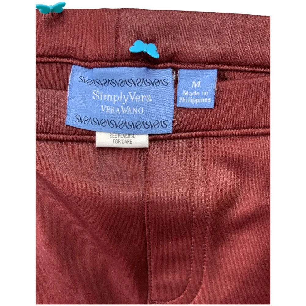 Simply Vera Wang Women's Burgundy Jeggings Leggings M - Picture 2 of 5
